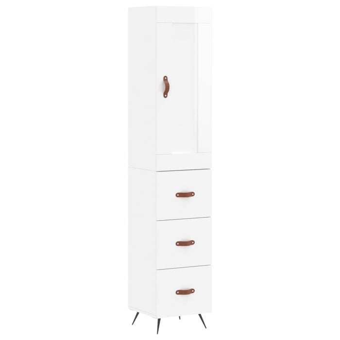 Credenza 34,5x34x180 cm in Legno Multistrato Bianco Lucidocod mxl 126165