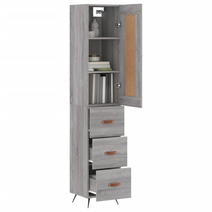 Credenza Grigio Sonoma 34,5x34x180 cm in Legno Multistratocod mxl 78247