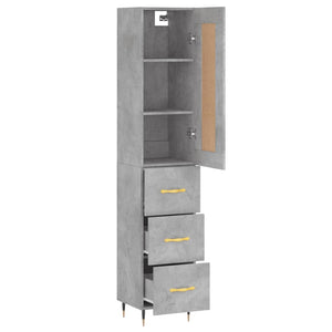 Credenza Grigio Cemento 34,5x34x180 cm in Legno Multistrato 3200181