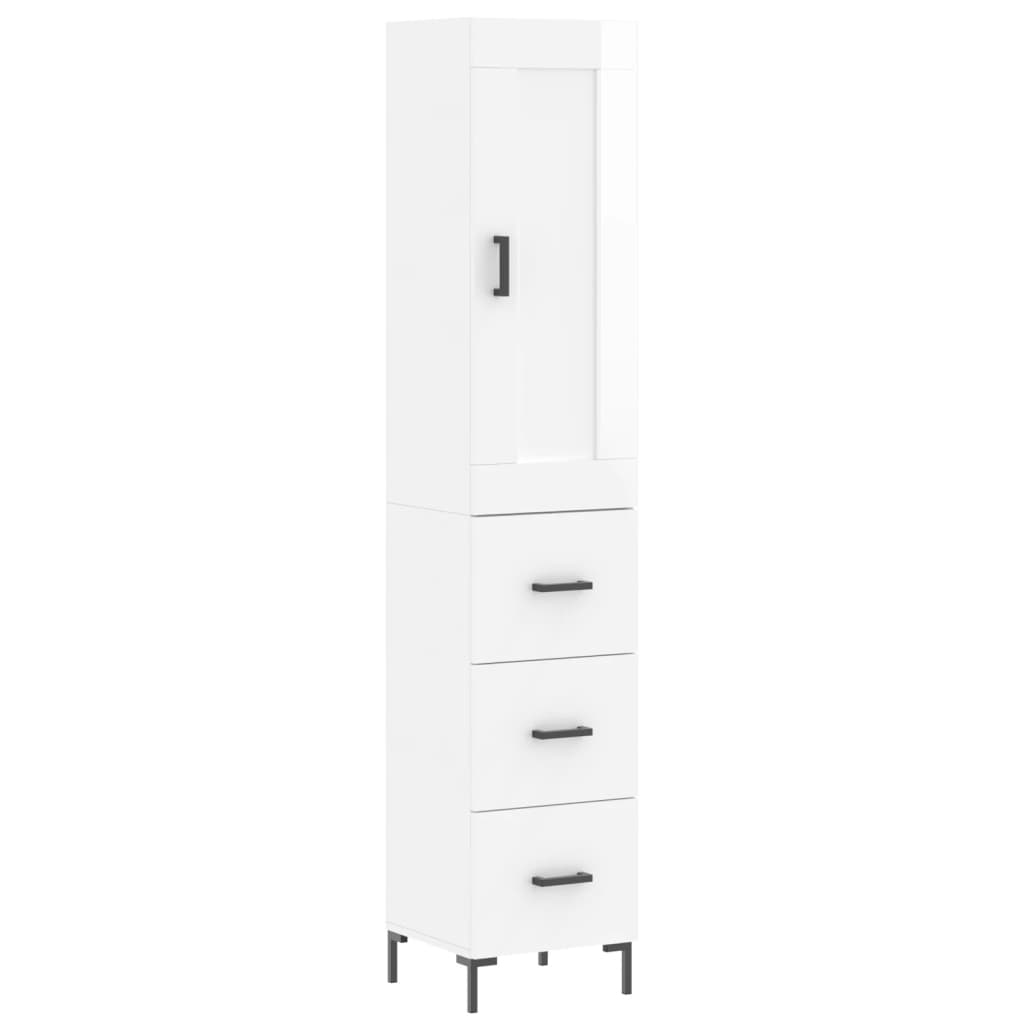 Credenza 34,5x34x180 cm in Legno Multistrato Bianco Lucido 3200195