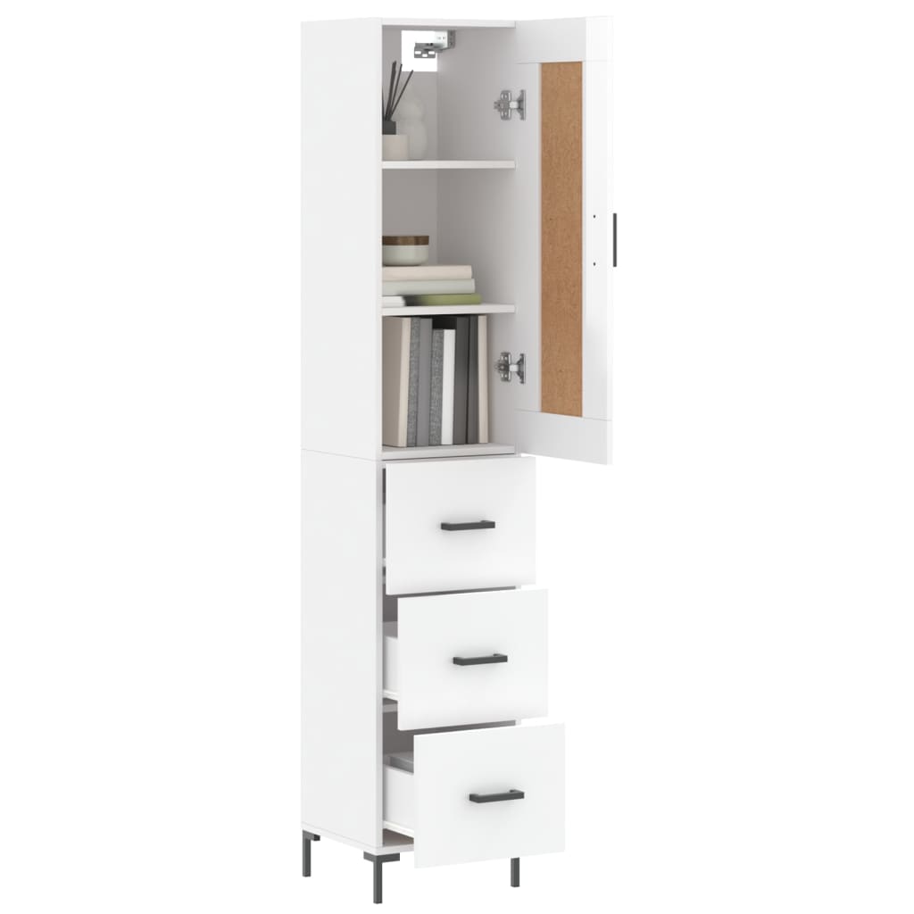 Credenza 34,5x34x180 cm in Legno Multistrato Bianco Lucido 3200195