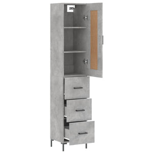 Credenza Grigio Cemento 34,5x34x180 cm in Legno Multistrato 3200197