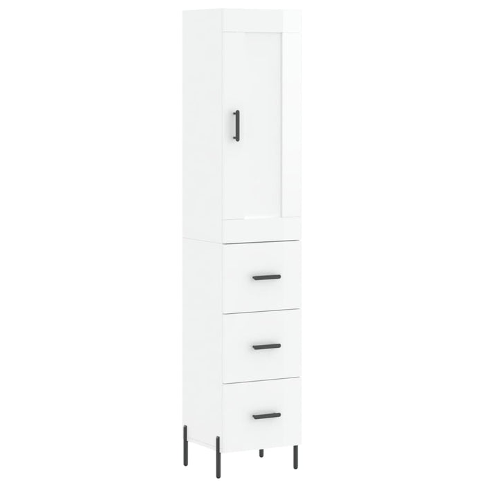 Credenza 34,5x34x180 cm in Legno Multistrato Bianco Lucido 3200203