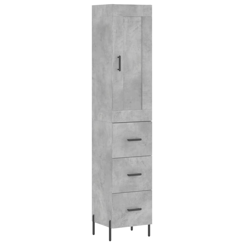 Credenza Grigio Cemento 34,5x34x180 cm in Legno Multistratocod mxl 102210