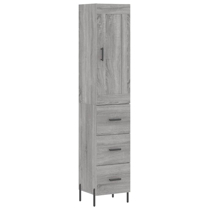 Credenza Grigio Sonoma 34,5x34x180 cm in Legno Multistrato 3200207