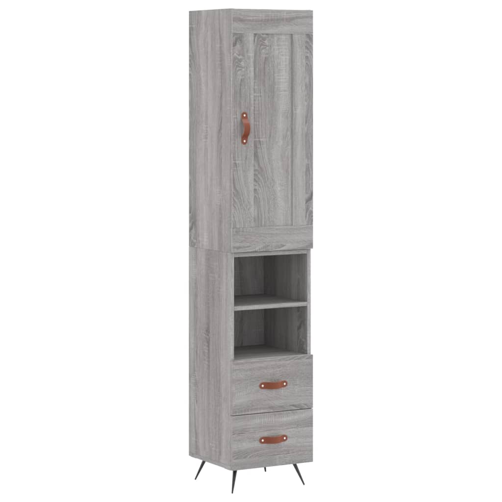 Credenza Grigio Sonoma 34,5x34x180 cm in Legno Multistrato 3200239