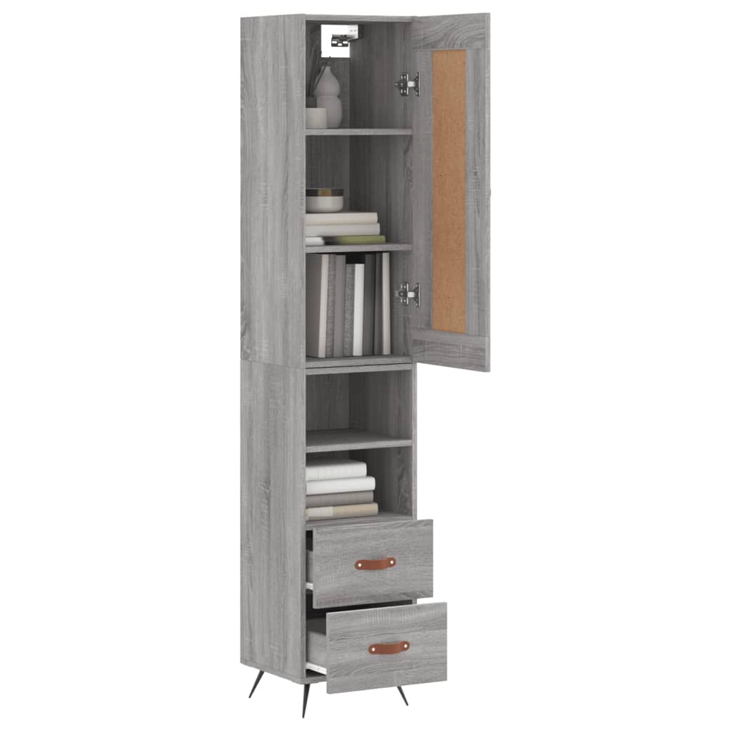 Credenza Grigio Sonoma 34,5x34x180 cm in Legno Multistrato 3200239