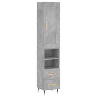 Credenza Grigio Cemento 34,5x34x180 cm in Legno Multistratocod mxl 107539