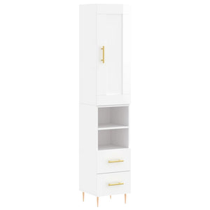 Credenza 34,5x34x180 cm in Legno Multistrato Bianco Lucido 3200251