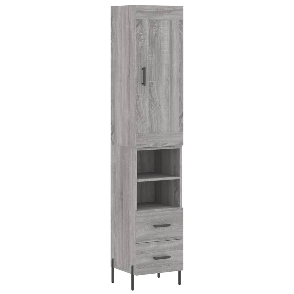 Credenza Grigio Sonoma 34,5x34x180 cm in Legno Multistratocod mxl 82648