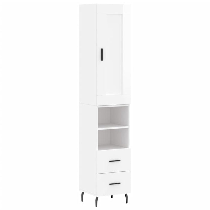 Credenza 34,5x34x180 cm in Legno Multistrato Bianco Lucidocod mxl 130567