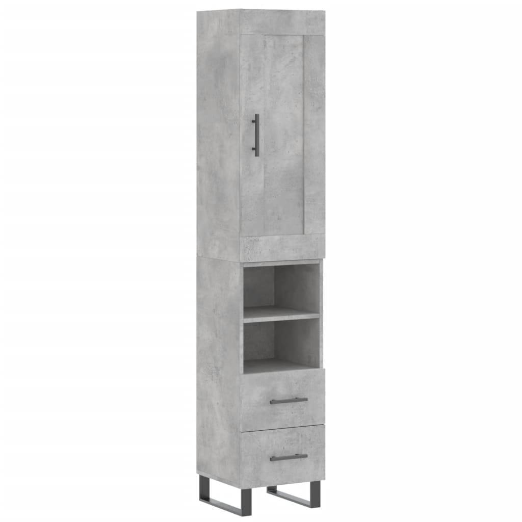 Credenza Grigio Cemento 34,5x34x180 cm in Legno Multistratocod mxl 106581