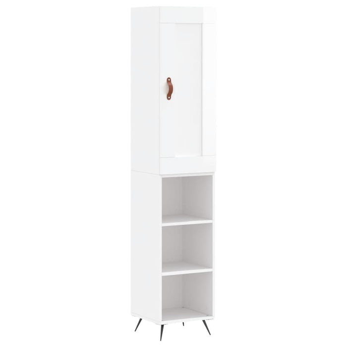 Credenza 34,5x34x180 cm in Legno Multistrato Bianco Lucidocod mxl 78211