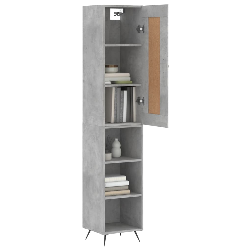 Credenza Grigio Cemento 34,5x34x180 cm in Legno Multistrato 3200301