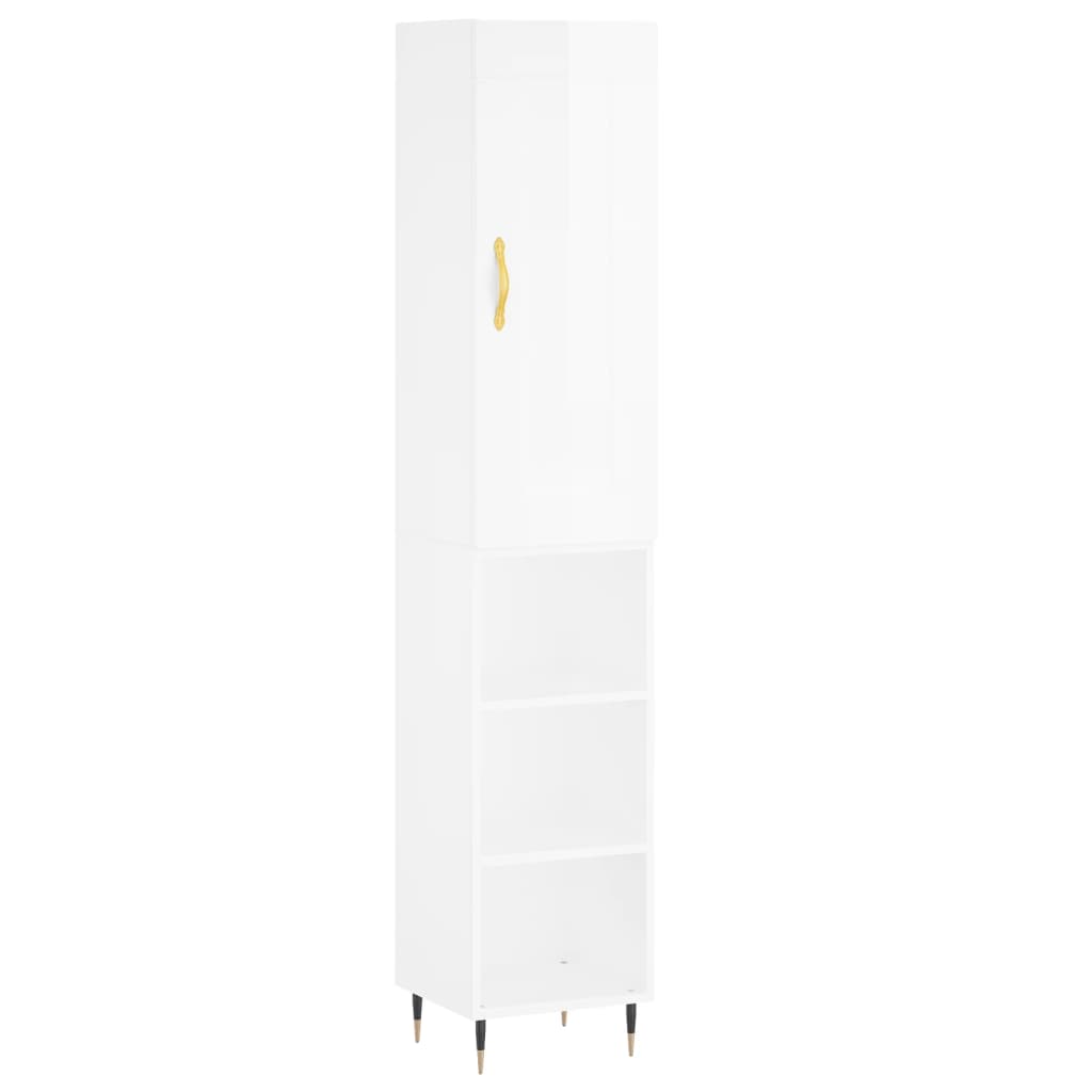 Credenza 34,5x34x180 cm in Legno Multistrato Bianco Lucido 3200307