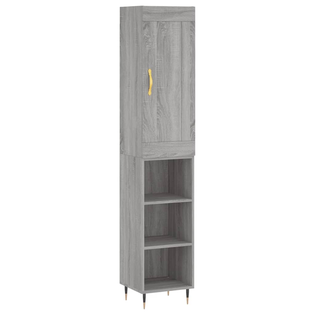 Credenza Grigio Sonoma 34,5x34x180 cm in Legno Multistratocod mxl 131509