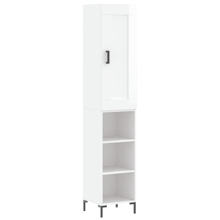 Credenza 34,5x34x180 cm in Legno Multistrato Bianco Lucidocod mxl 102230