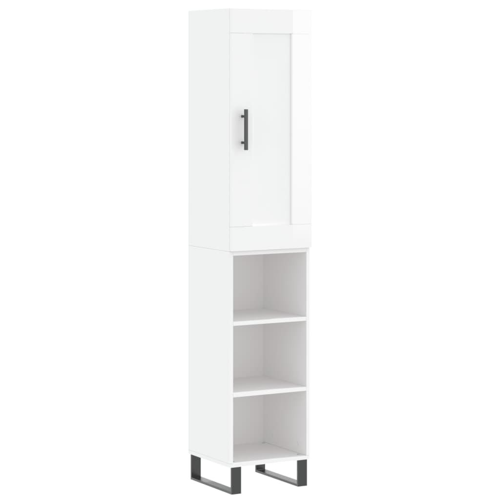 Credenza 34,5x34x180 cm in Legno Multistrato Bianco Lucido 3200347