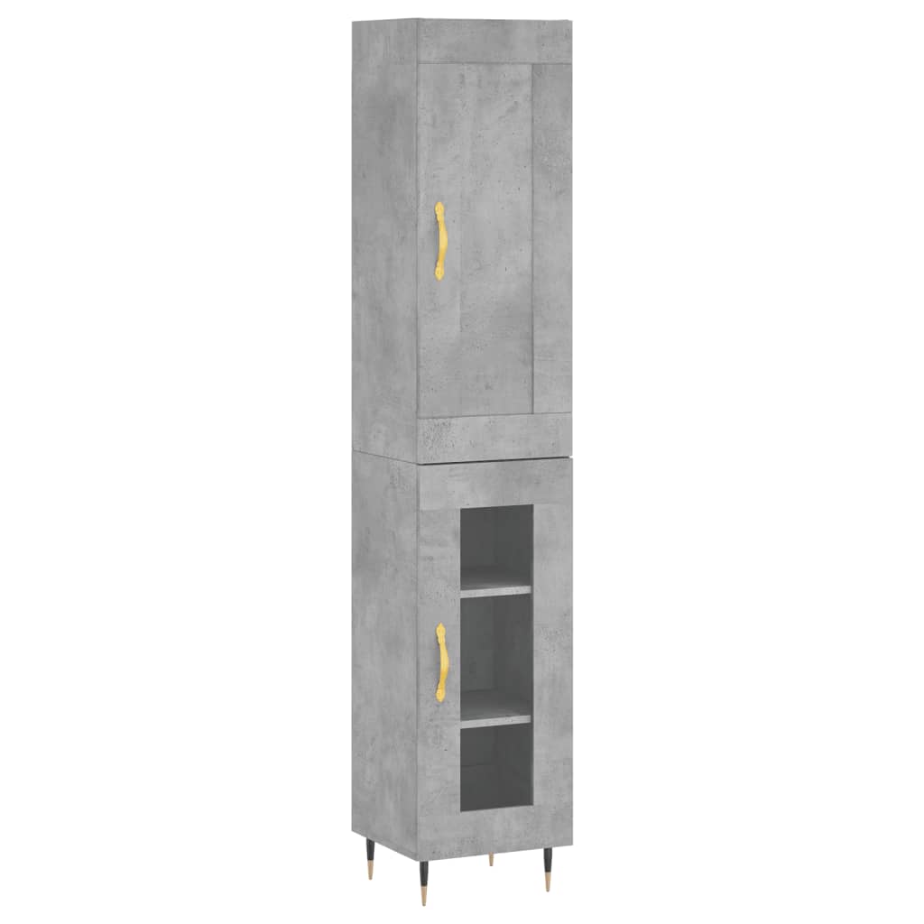 Credenza Grigio Cemento 34,5x34x180 cm in Legno Multistrato 3200373