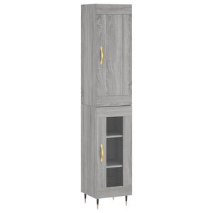 Credenza Grigio Sonoma 34,5x34x180 cm in Legno Multistratocod mxl 107560