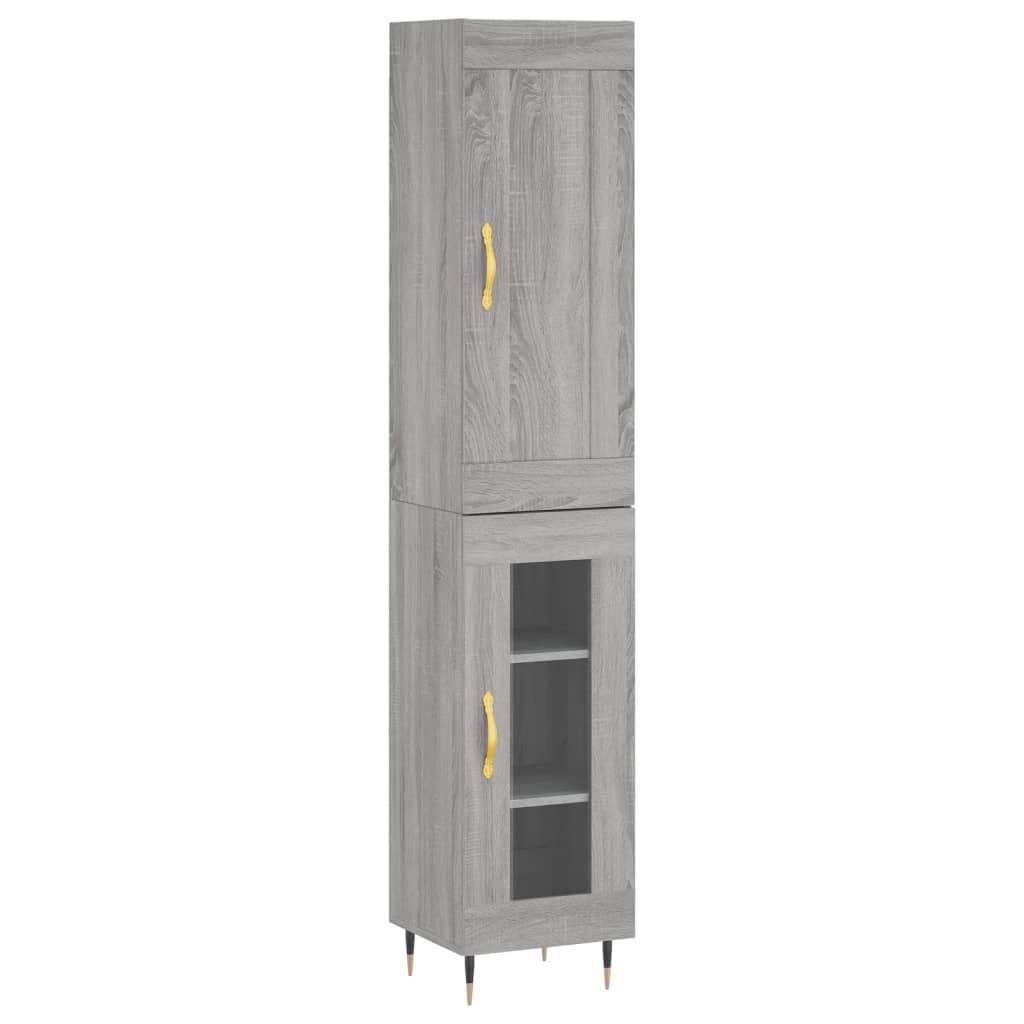 Credenza Grigio Sonoma 34,5x34x180 cm in Legno Multistrato 3200375