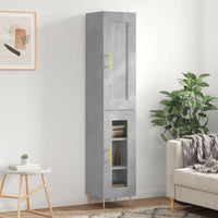 Credenza Grigio Cemento 34,5x34x180 cm in Legno Multistrato 3200381