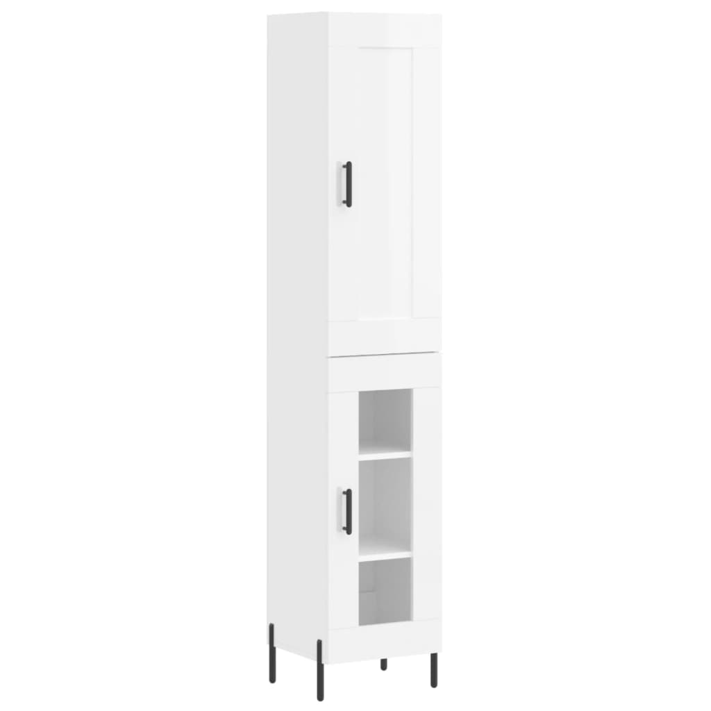 Credenza 34,5x34x180 cm in Legno Multistrato Bianco Lucido 3200395