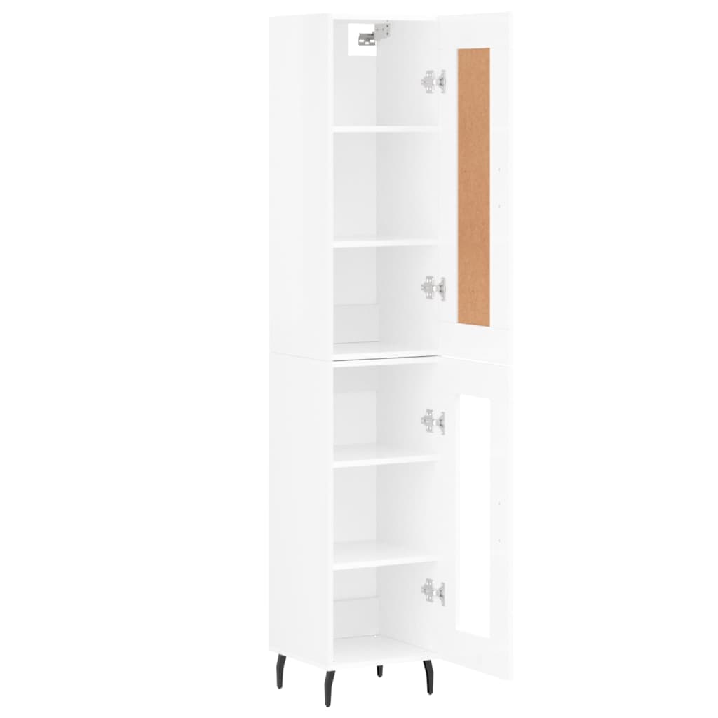 Credenza 34,5x34x180 cm in Legno Multistrato Bianco Lucido 3200403