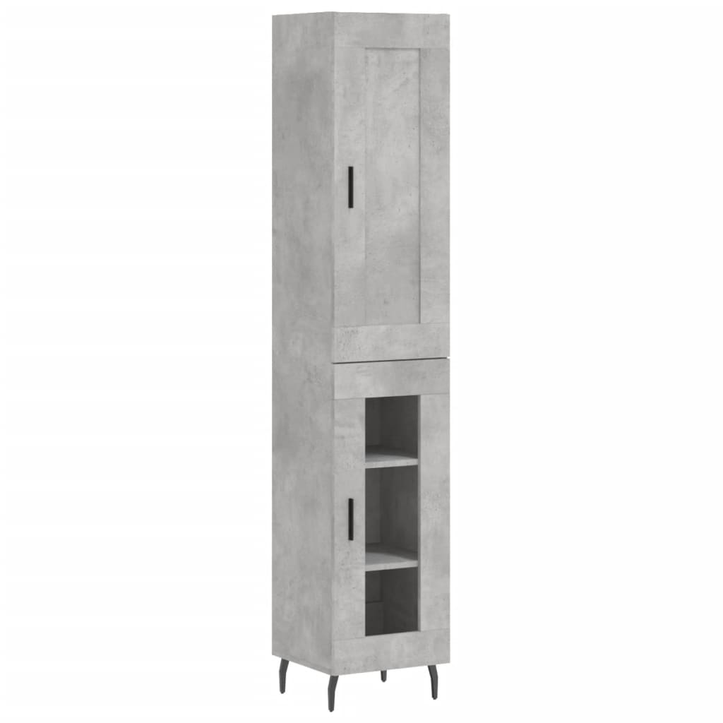 Credenza Grigio Cemento 34,5x34x180 cm in Legno Multistratocod mxl 78219