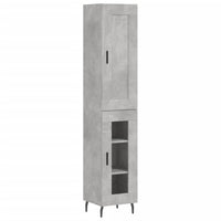 Credenza Grigio Cemento 34,5x34x180 cm in Legno Multistratocod mxl 78219