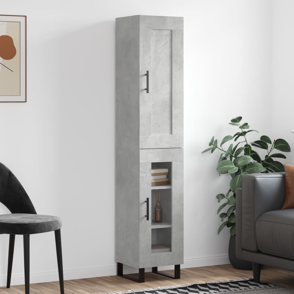 Credenza Grigio Cemento 34,5x34x180 cm in Legno Multistrato 3200413