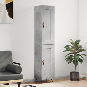 Credenza Grigio Cemento 34,5x34x180 cm in Legno Multistratocod mxl 126023