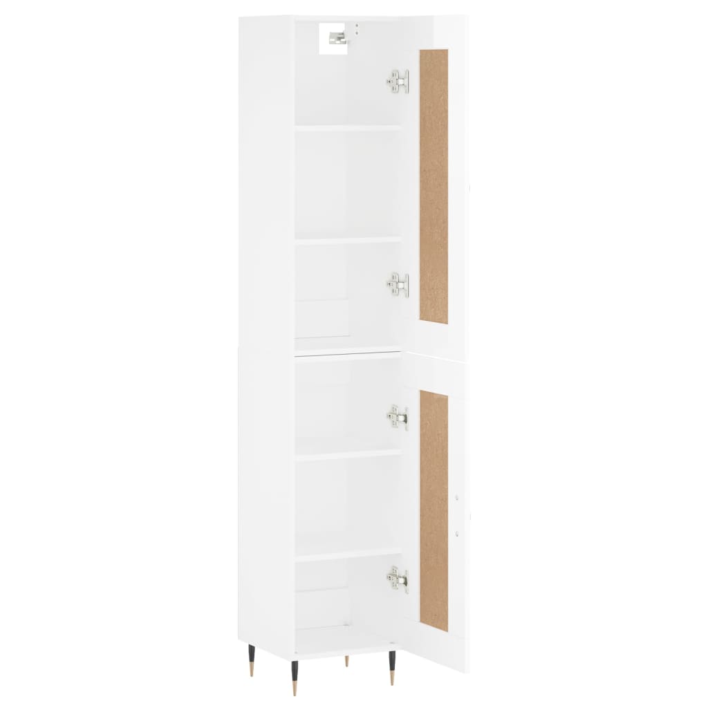 Credenza 34,5x34x180 cm in Legno Multistrato Bianco Lucido 3200435