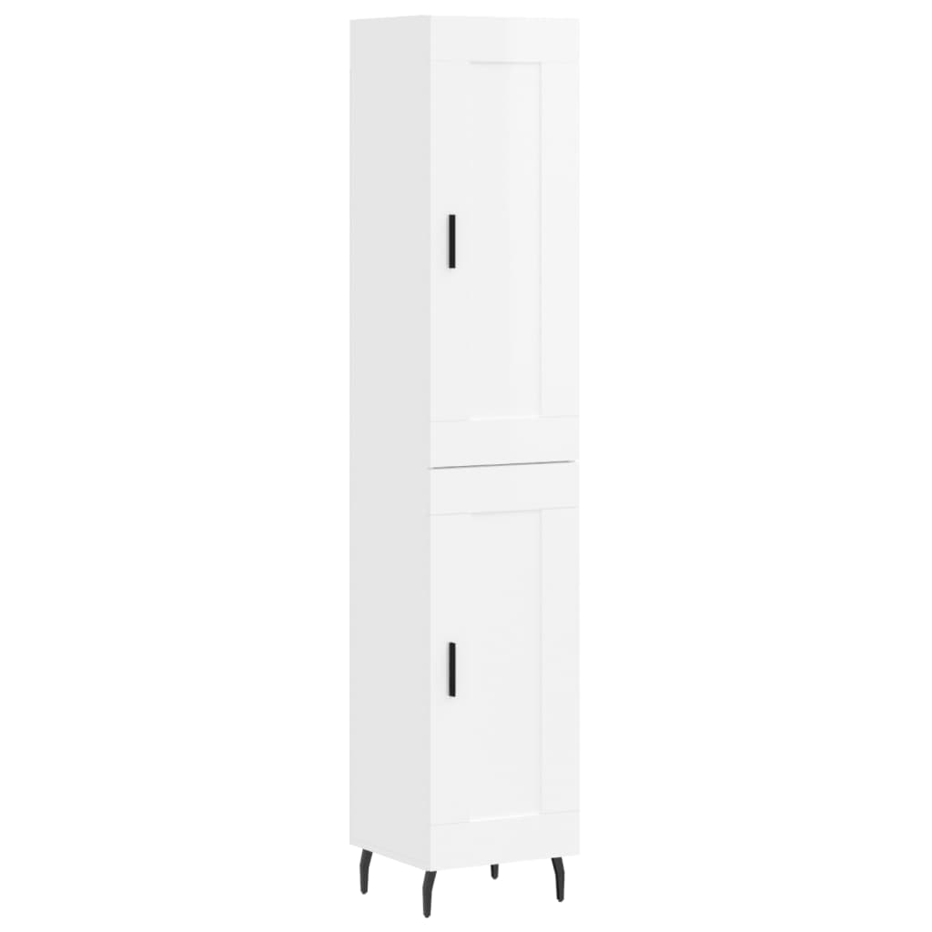 Credenza 34,5x34x180 cm in Legno Multistrato Bianco Lucidocod mxl 101862