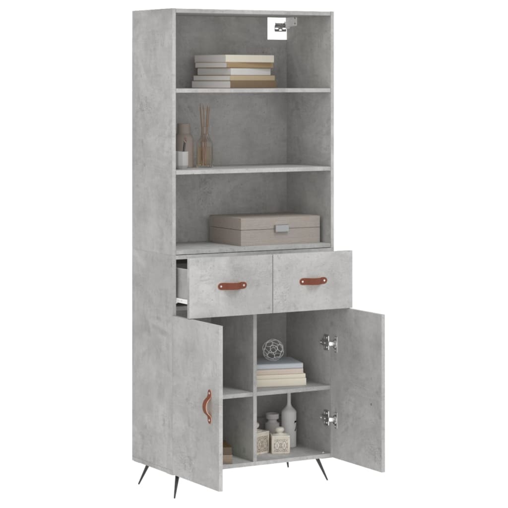 Credenza Grigio Cemento 69,5x34x180 cm in Legno Multistratocod mxl 78135