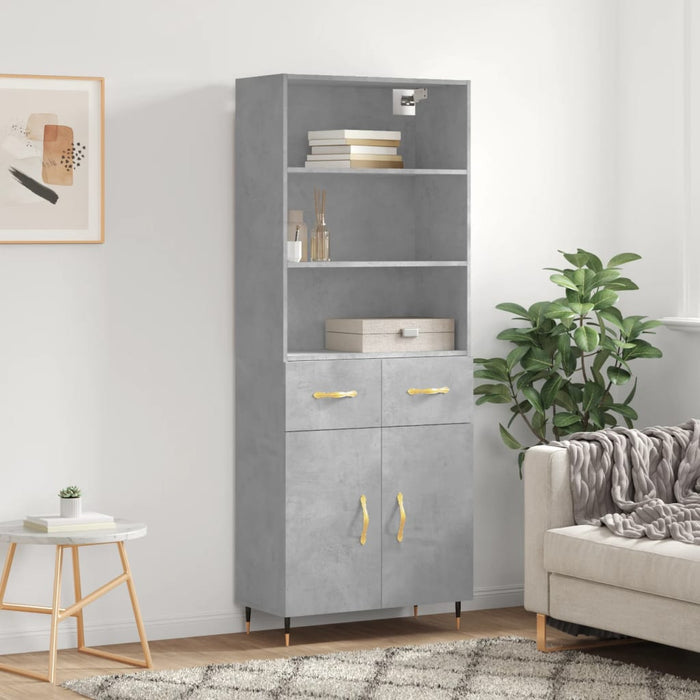 Credenza Grigio Cemento 69,5x34x180 cm in Legno Multistratocod mxl 101903