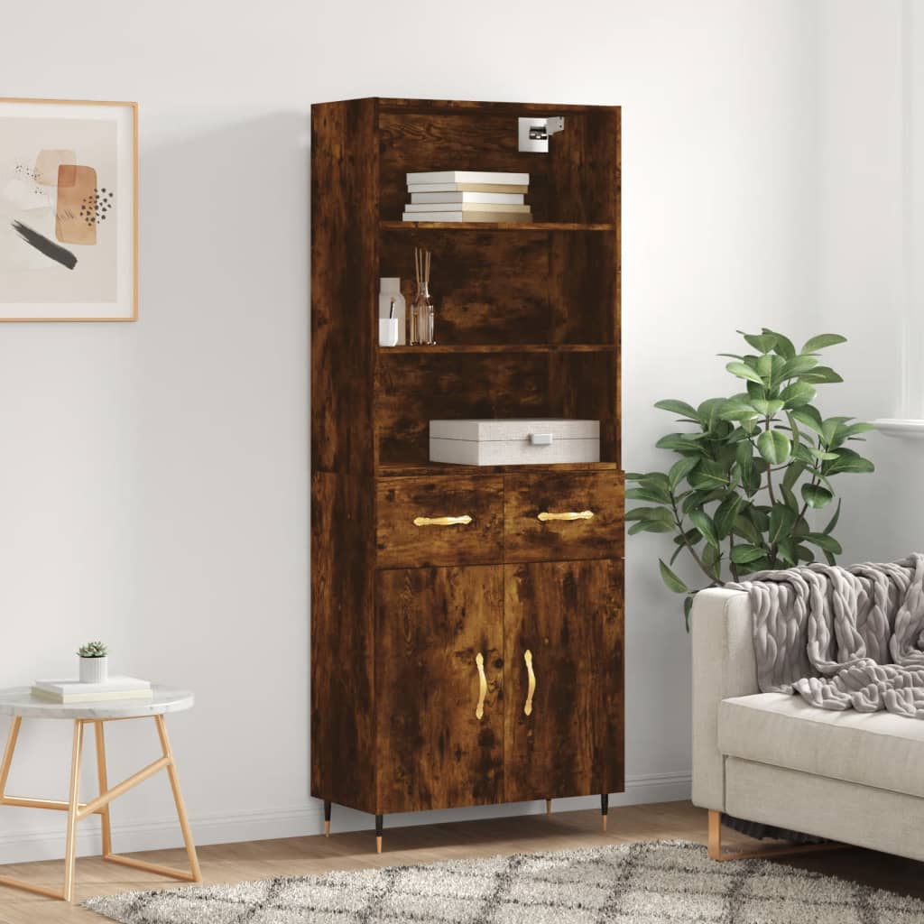 Credenza Rovere Fumo  69,5x34x180 cm in Legno Multistrato 3200502