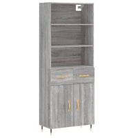 Credenza Grigio Sonoma 69,5x34x180 cm in Legno Multistrato 3200503