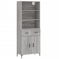 Credenza Grigio Sonoma 69,5x34x180 cm in Legno Multistrato 3200519