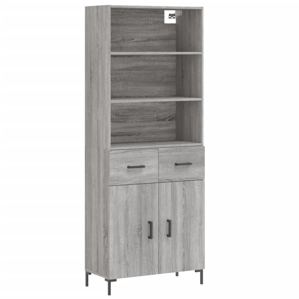 Credenza Grigio Sonoma 69,5x34x180 cm in Legno Multistrato 3200519