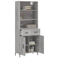 Credenza Grigio Sonoma 69,5x34x180 cm in Legno Multistrato 3200519