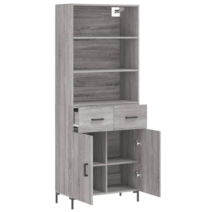 Credenza Grigio Sonoma 69,5x34x180 cm in Legno Multistrato 3200519