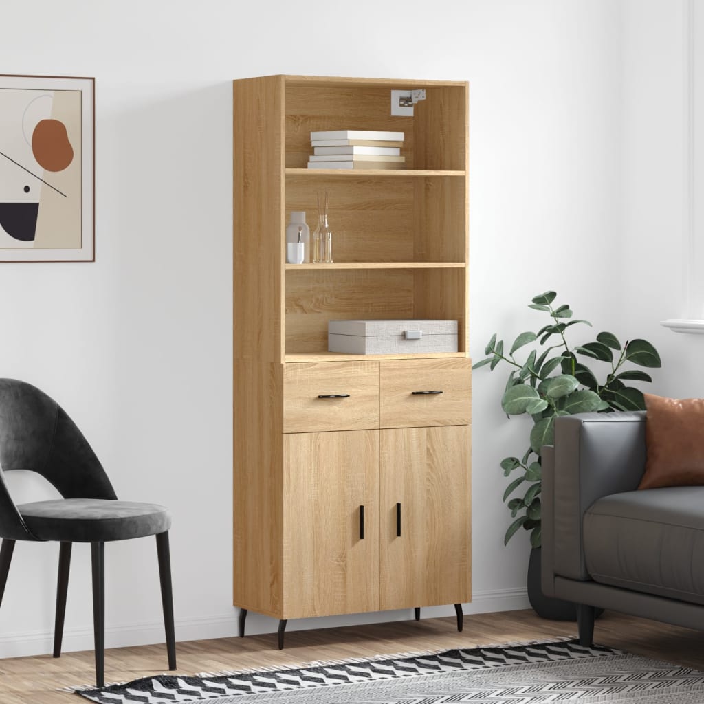 Credenza Rovere Sonoma 69,5x34x180 cm in Legno Multistrato 3200532