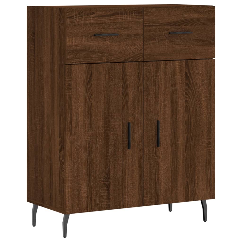 Credenza Rovere Marrone 69,5x34x180 cm in Legno Multistrato 3200536