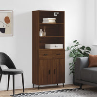 Credenza Rovere Marrone 69,5x34x180 cm in Legno Multistrato 3200536