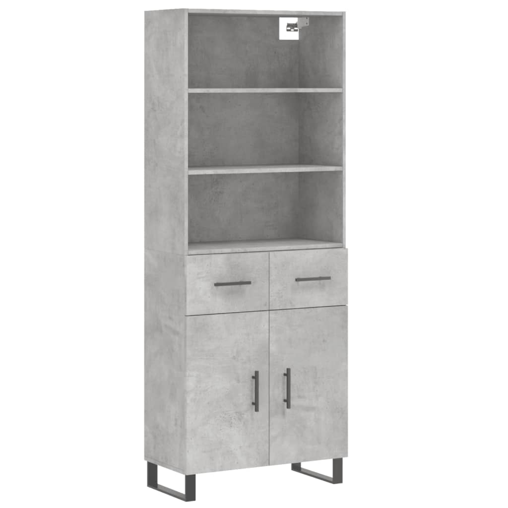 Credenza Grigio Cemento 69,5x34x180 cm in Legno Multistratocod mxl 102204