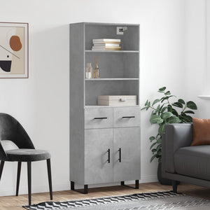 Credenza Grigio Cemento 69,5x34x180 cm in Legno Multistratocod mxl 102204