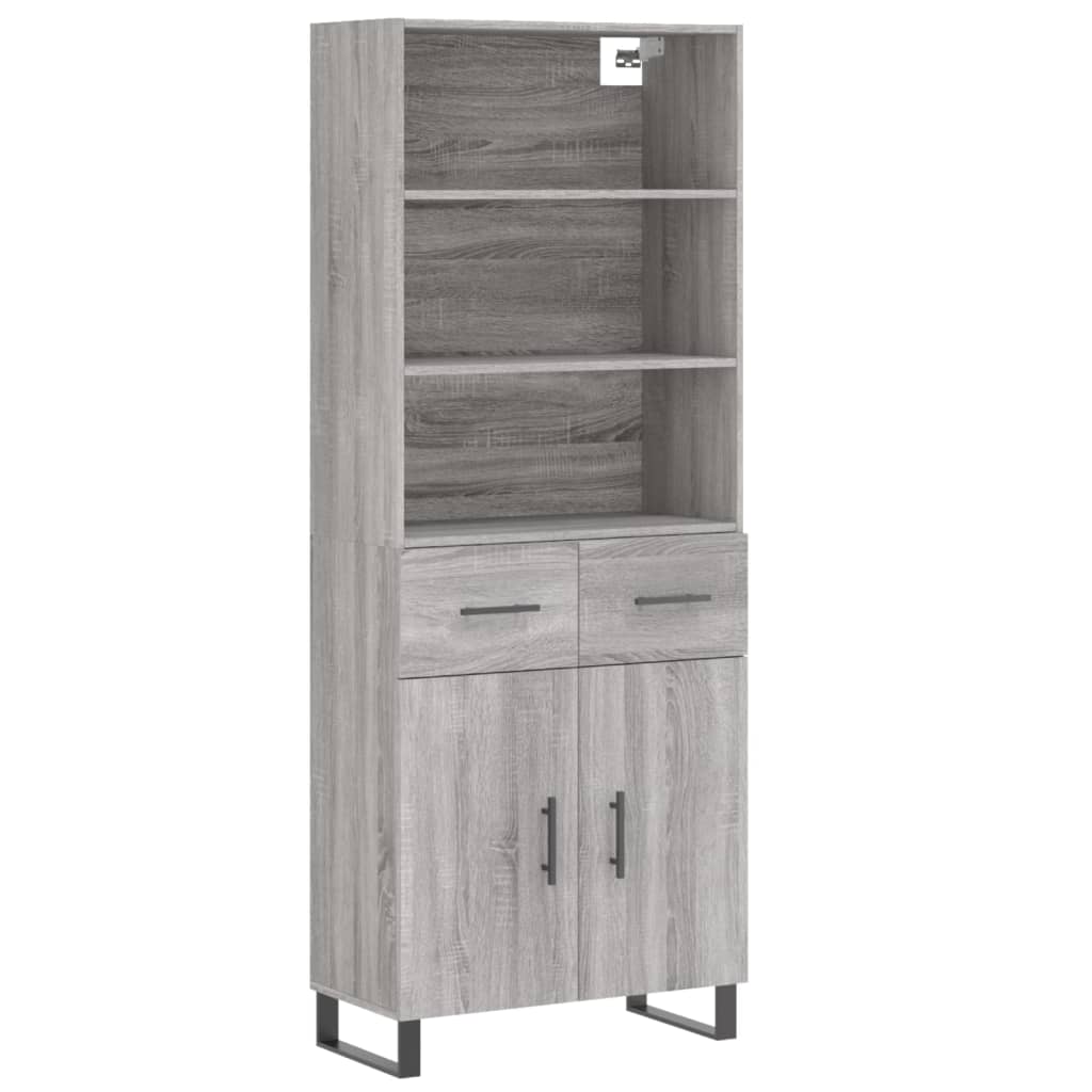 Credenza Grigio Sonoma 69,5x34x180 cm in Legno Multistratocod mxl 102232