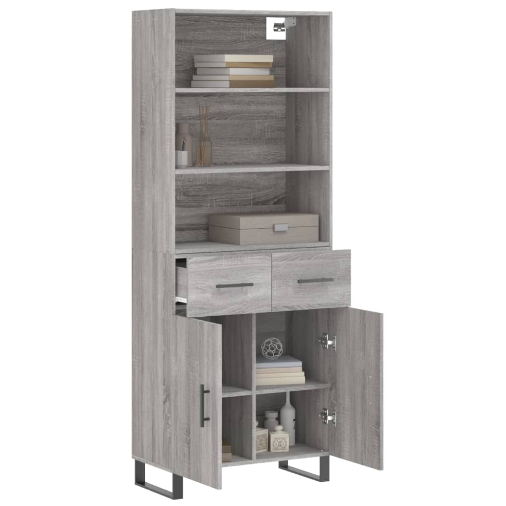 Credenza Grigio Sonoma 69,5x34x180 cm in Legno Multistratocod mxl 102232