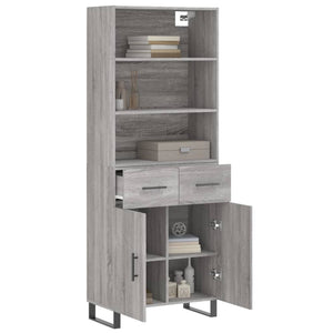 Credenza Grigio Sonoma 69,5x34x180 cm in Legno Multistratocod mxl 102232